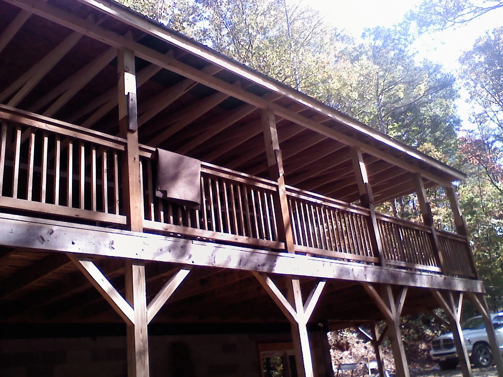 Timber framing under a new elevated porch and deck — Roof Leak Repair in Summit Hill by Roofing Brothers